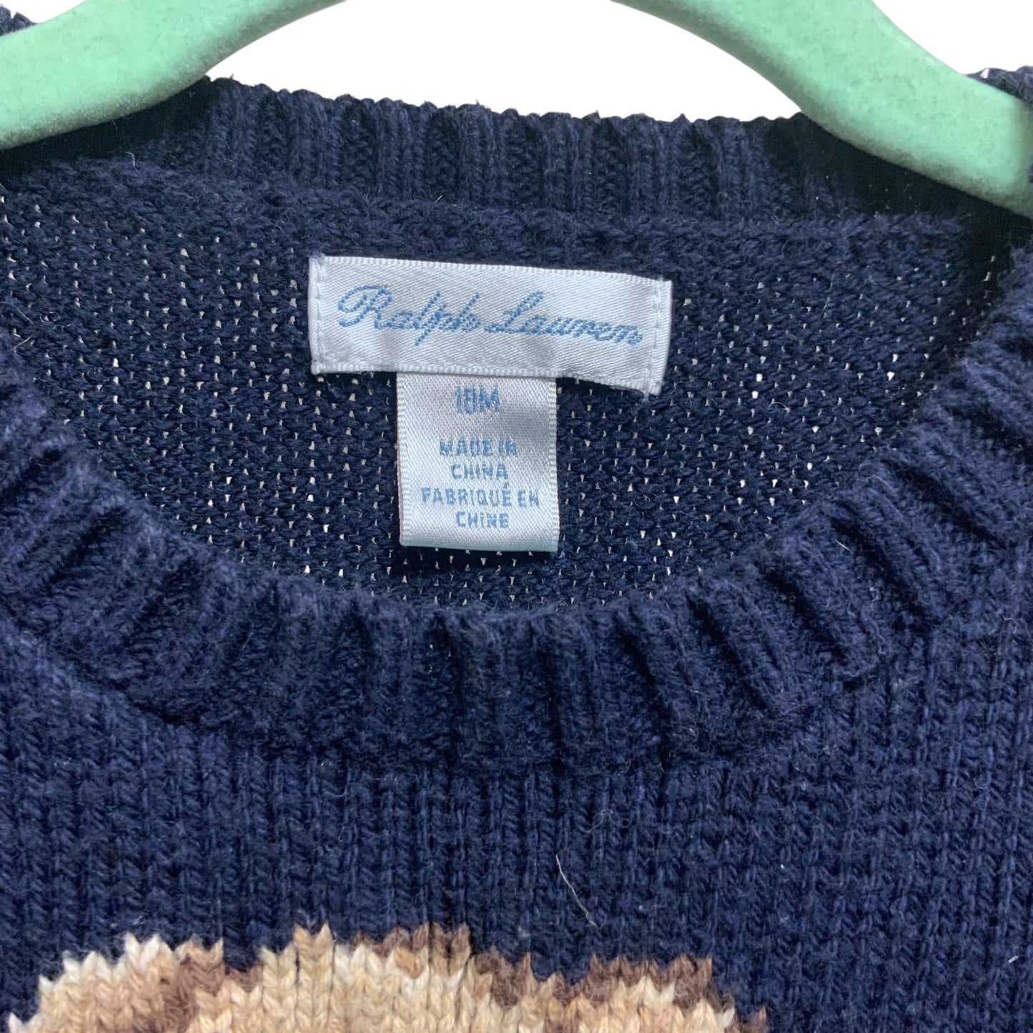 Ralph Lauren Polo Sweater | Bear Knit | 18 Months | Pre-Owned