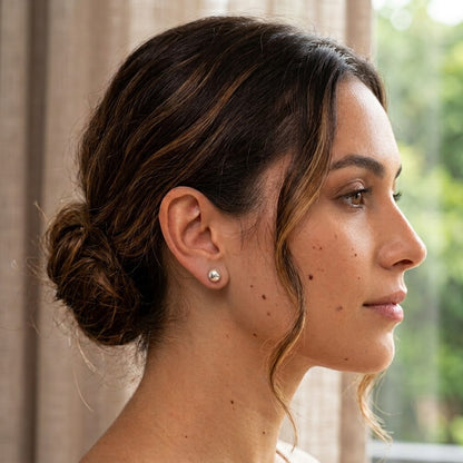 Ball Stud Earrings | 925 Sterling Silver | 8mm | New