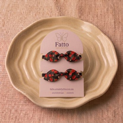 Fabric Bow Hair Ties 2 Pack | Printed Elastic Hair Bows
