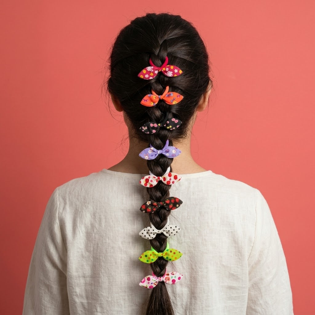 Fabric Bow Hair Ties 2 Pack | Printed Elastic Hair Bows