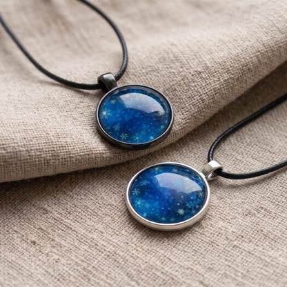 Snowflake Glass Dome Necklace | Winter Sparkle Pendant | 2 Colours