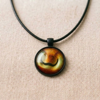 Earthy Marble Twirl Necklace | Stone Look Pendant Necklace | 45cm