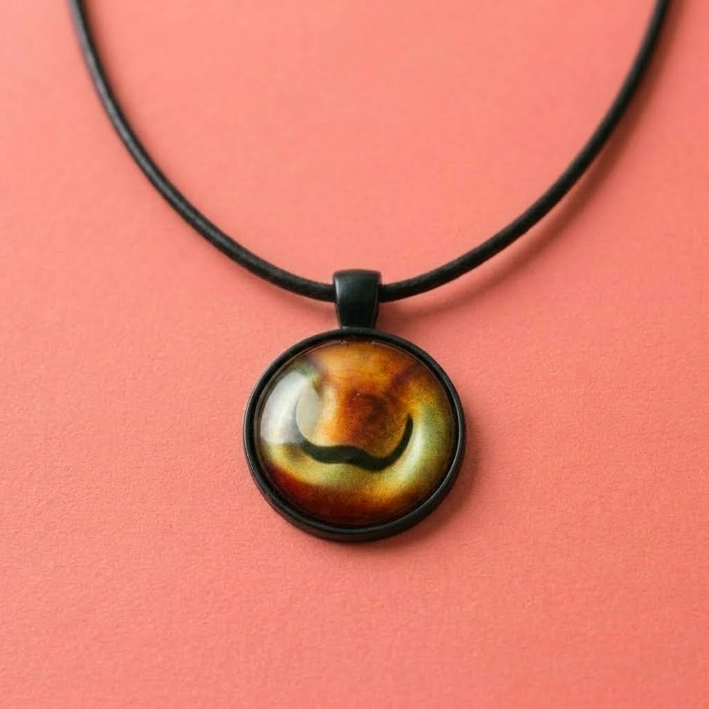 Earthy Marble Twirl Necklace | Stone Look Pendant Necklace | 45cm