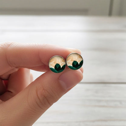 Colourful Watercolour Stainless Steel Stud Earrings