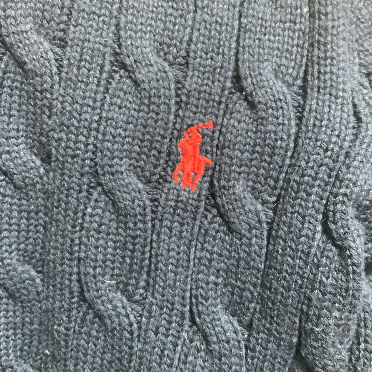 Ralph Lauren Polo Baby Cable Knit Jumper | Navy | 18M | Pre-Owned