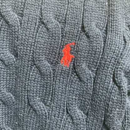 Ralph Lauren Polo Baby Cable Knit Jumper | Navy | 18M | Pre-Owned