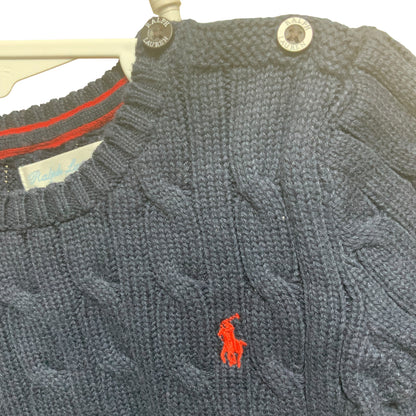 Ralph Lauren Polo Baby Cable Knit Jumper | Navy | 18M | Pre-Owned