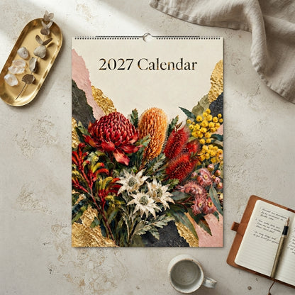 Australian Native Flowers 2027 Wall Calendar | A3 Fine Art Botanical Wildflower Calendar