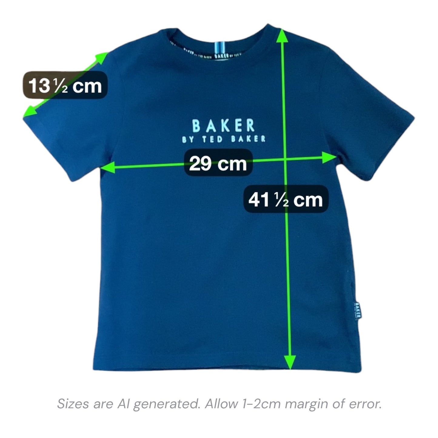 Baker by Ted Baker | Boys T-Shirt | Navy | Short Sleeve | Cotton | Size 4 | Pre-Owned
