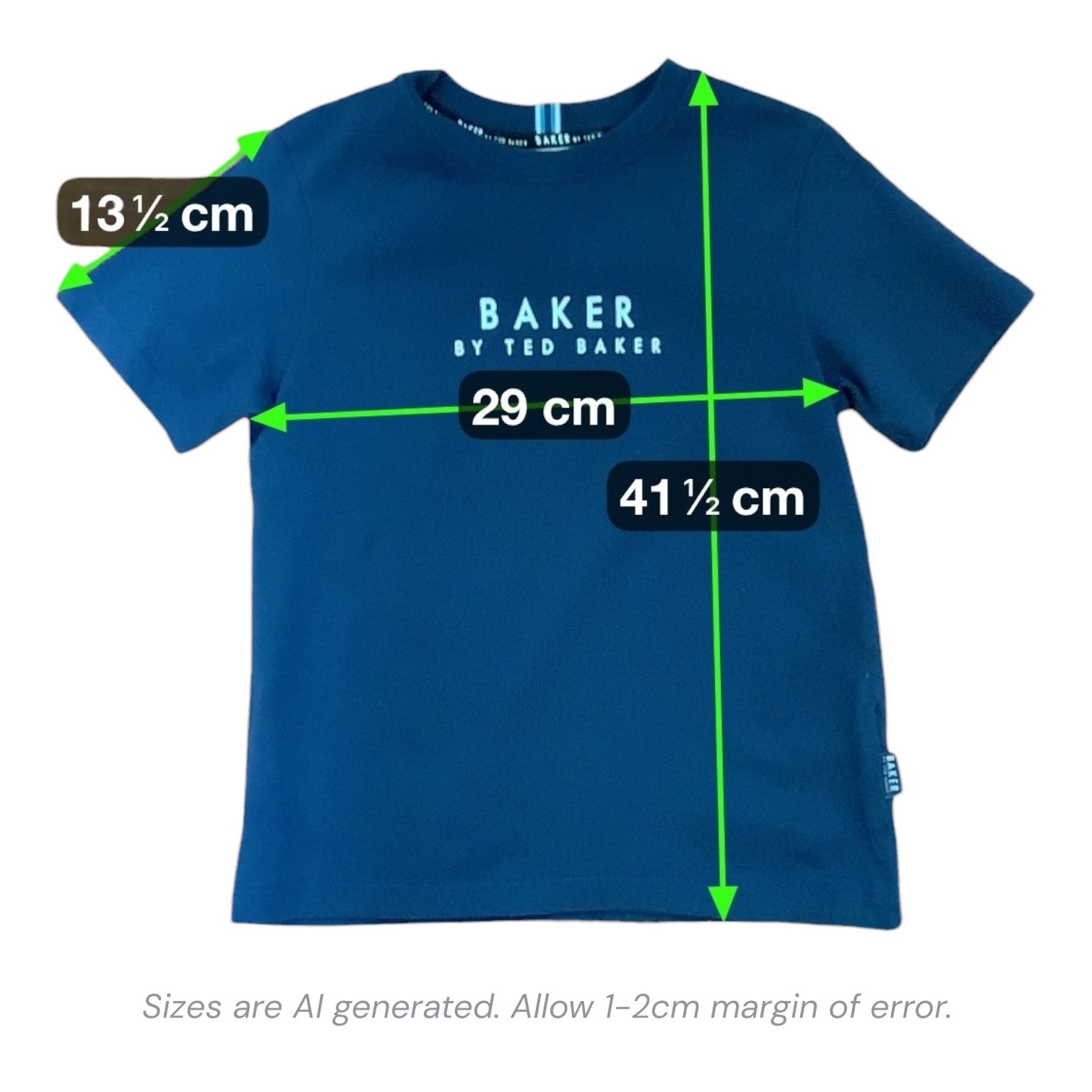Baker by Ted Baker | Boys T-Shirt | Navy | Short Sleeve | Cotton | Size 4 | Pre-Owned
