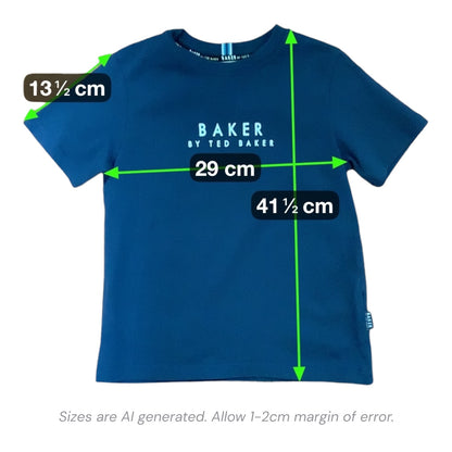Baker by Ted Baker | Boys T-Shirt | Navy | Short Sleeve | Cotton | Size 4 | Pre-Owned