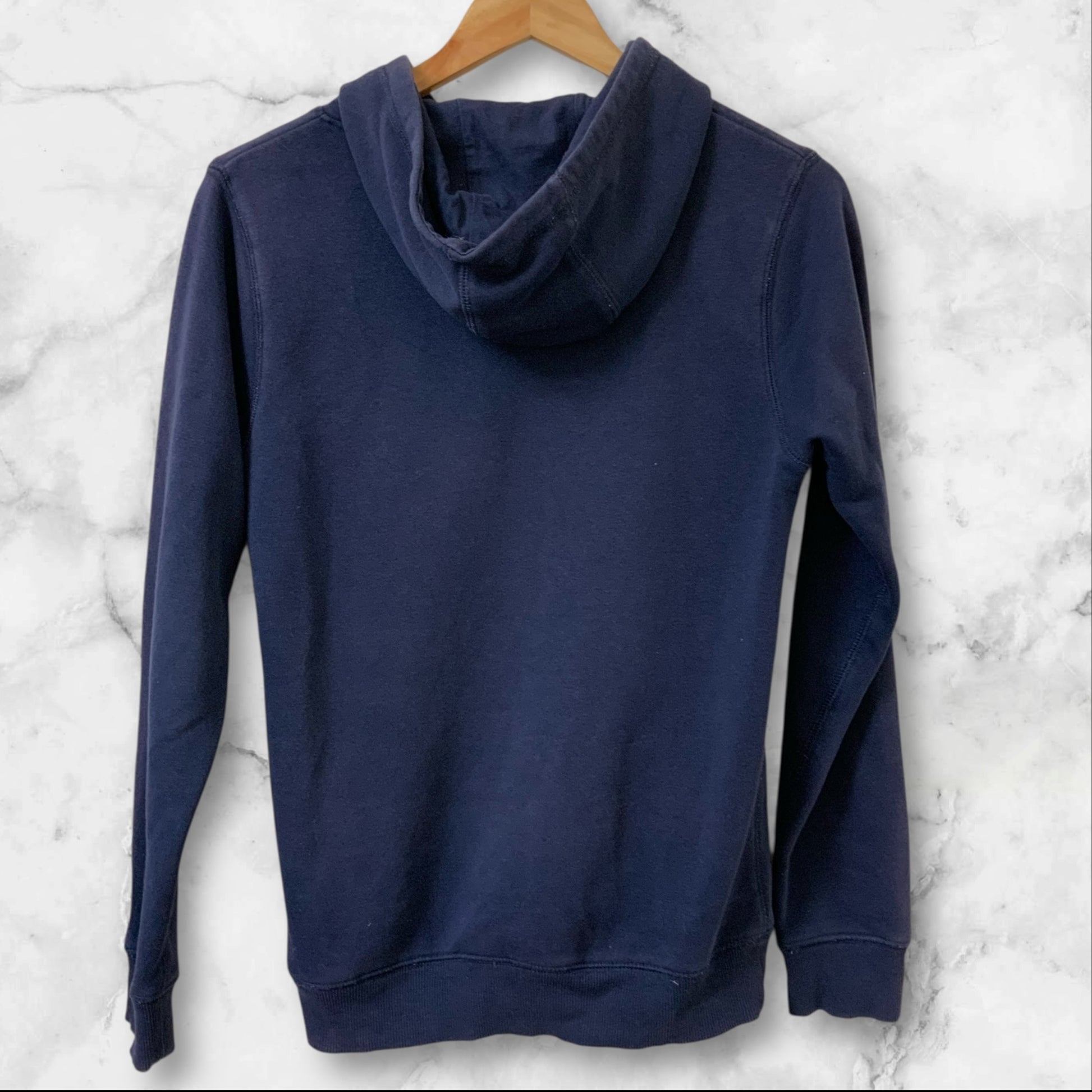 Champion | Youth Unisex Hoodie | Navy Blue | Fleece | Logo | Size 14 | Pre-Owned