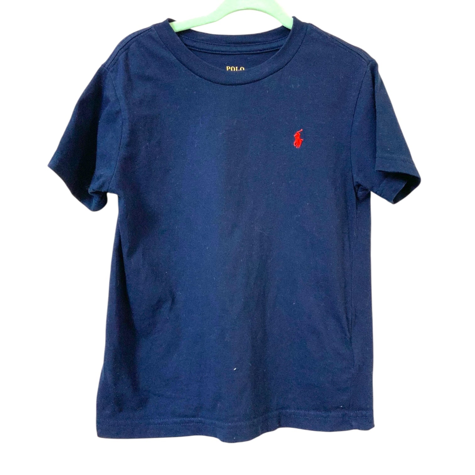Polo Ralph Lauren | Boys T-Shirt | Navy | Crew Neck | Red Logo | Size 4 | Pre-Owned