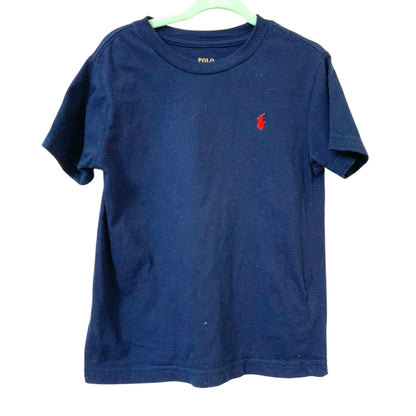 Polo Ralph Lauren | Boys T-Shirt | Navy | Crew Neck | Red Logo | Size 4 | Pre-Owned