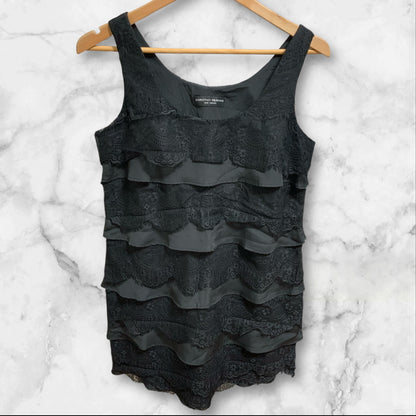 Dorothy Perkins Women's Shift Dress | Black Lace | Layered 1920s Style | Size 10 | Pre-Owned