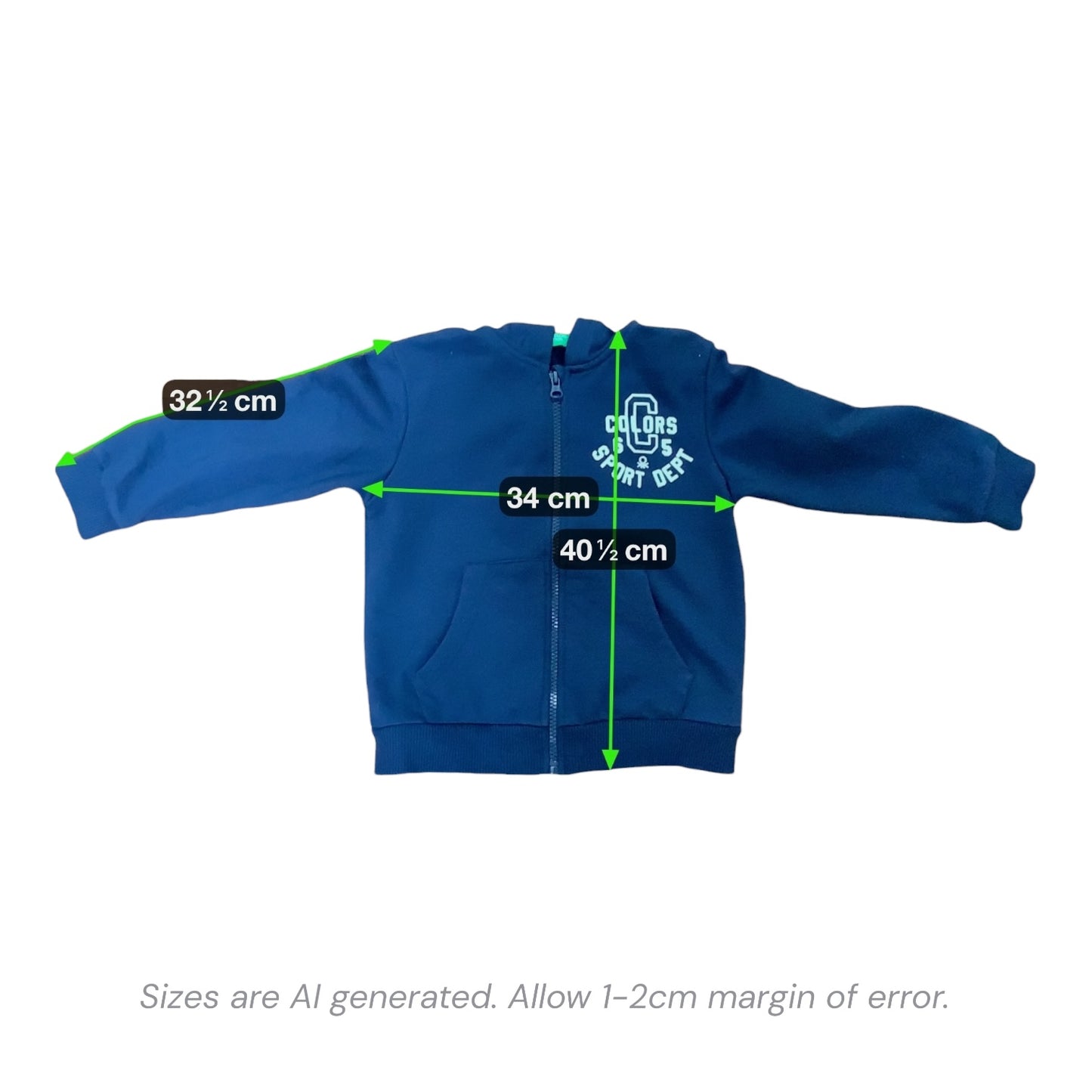 United Colors of Benetton | Boys Jacket | Navy | Hooded | Fleece | 4-5 Years | Pre-Owned