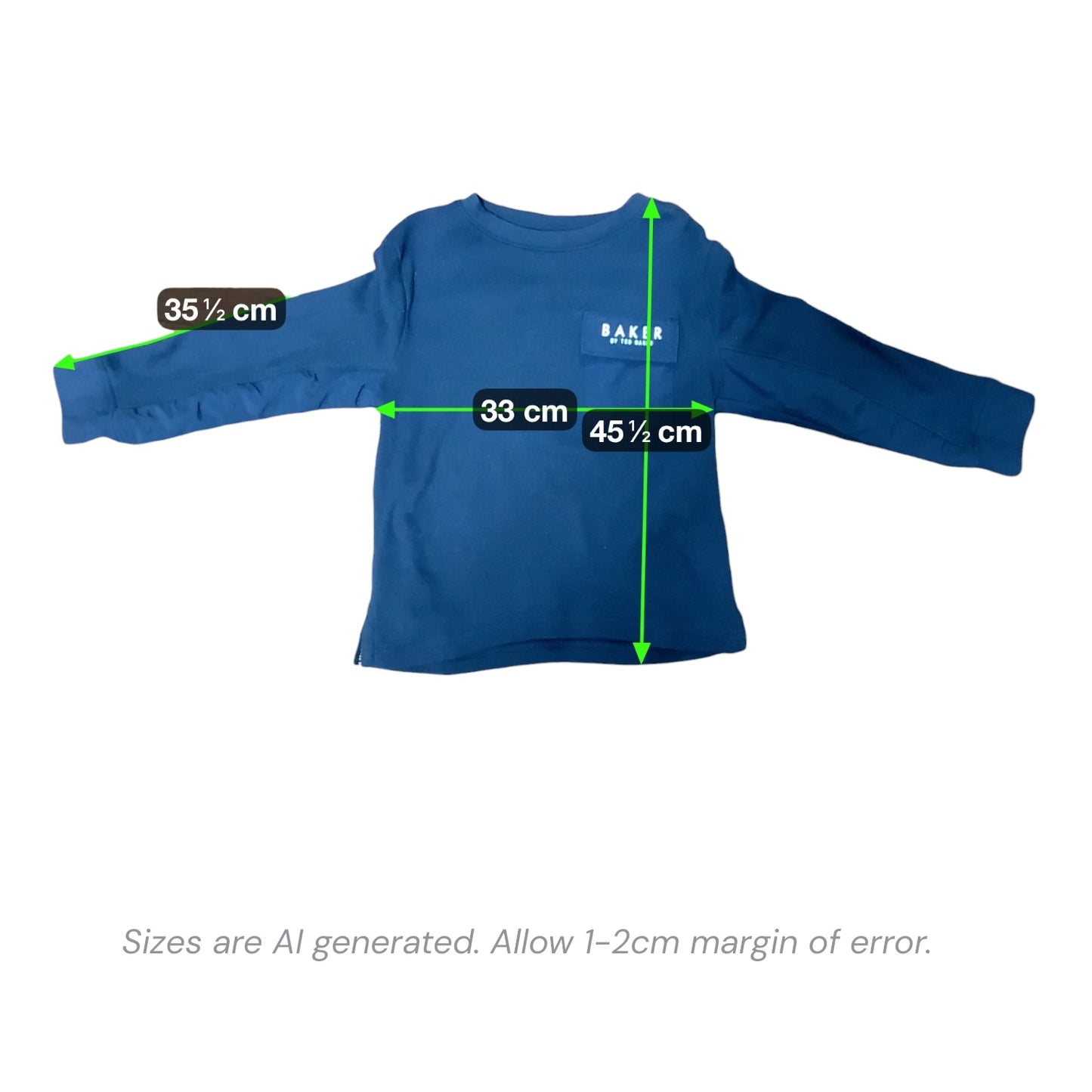 Ted Baker | Boys T-Shirt | Navy | Long Sleeve | Cotton | 3-4 Years | Pre-Owned