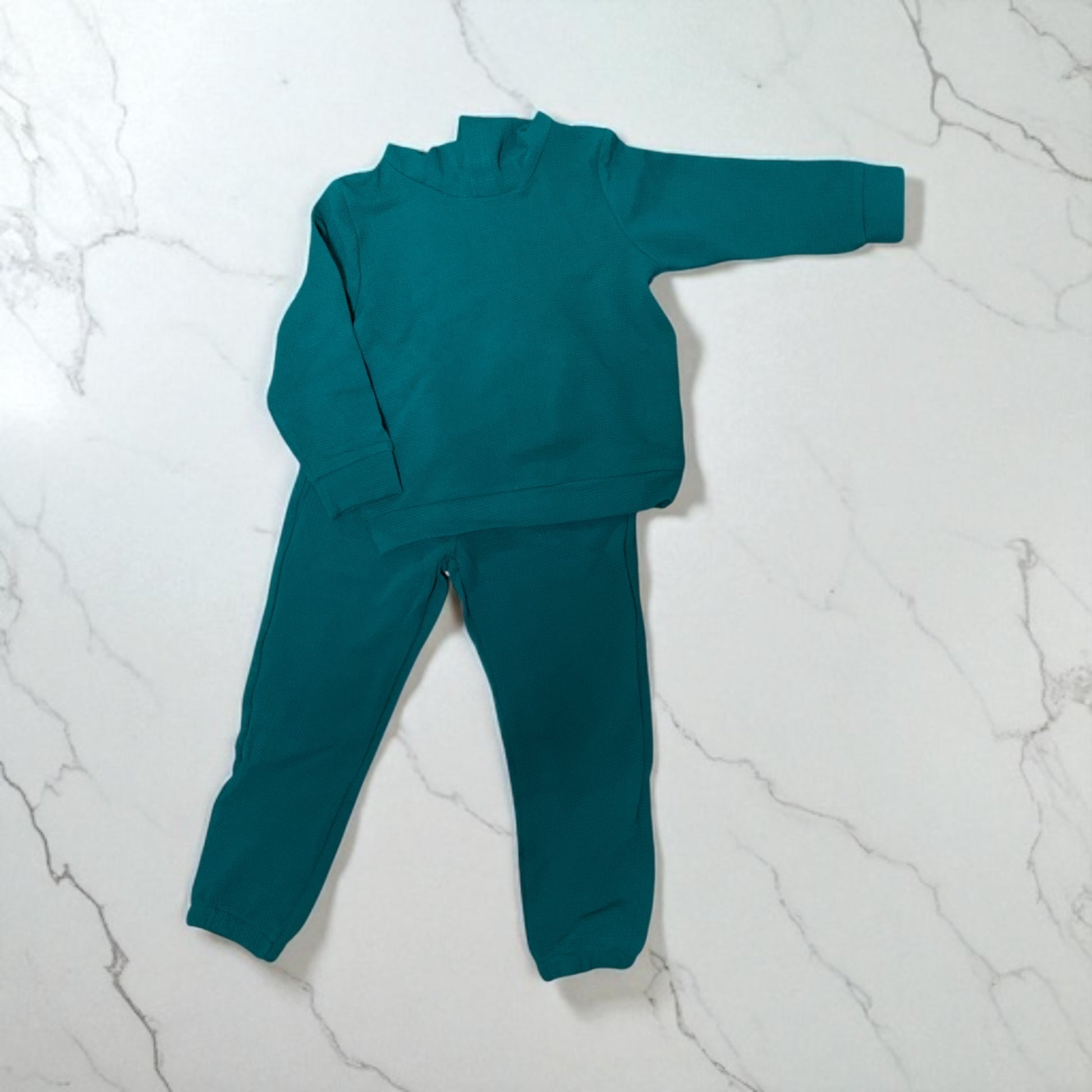 Shein Kids 2-Piece Hoodie Set | Boys | Green Textured | Lightweight | Size 4Y | New