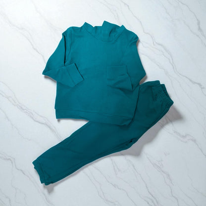 Shein Kids 2-Piece Hoodie Set | Boys | Green Textured | Lightweight | Size 4Y | New