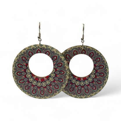 Boho Style Double Sided Wooden Earrings – Handmade Lightweight Jewellery