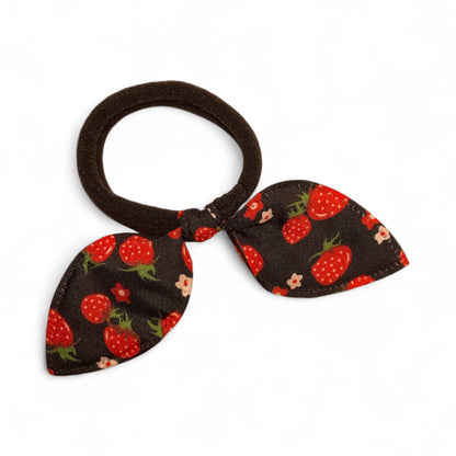 Fabric Bow Hair Ties – 2 Pack Printed Bows on Soft Elastic Bands