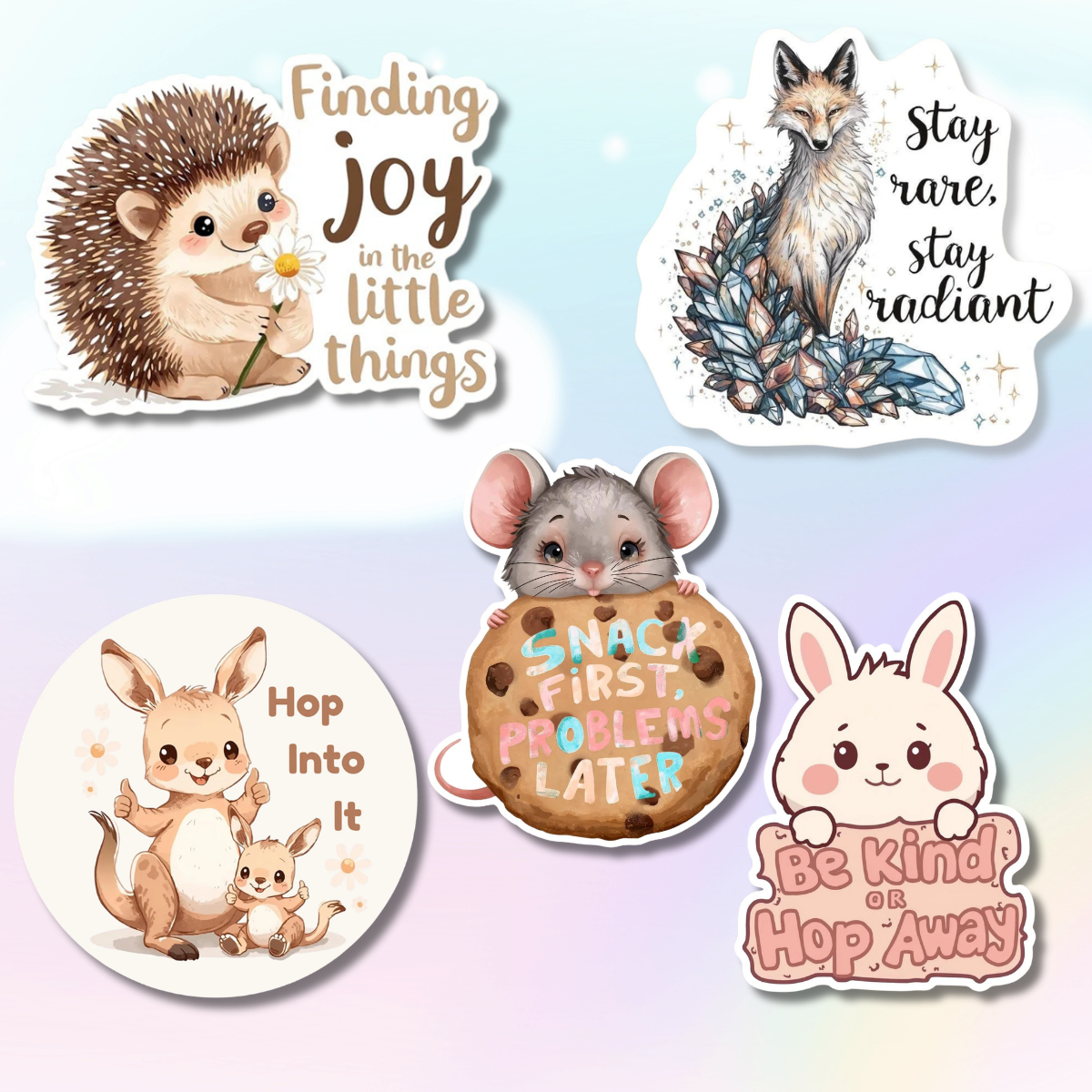 Motivational & Positivity Sticker 10-Pack | Vinyl Decal Bundle | Adesiva