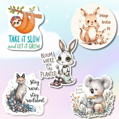 Motivational & Positivity Sticker 5-Pack | Vinyl Decal Bundle | Adesiva