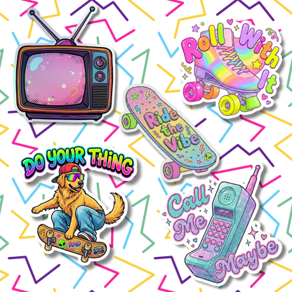 Retro Sticker 6-Pack | Vinyl Decal Bundle | Adesiva
