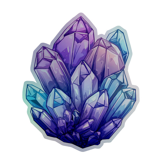 Crystal Cluster Rainbow Holographic Foil Vinyl Sticker