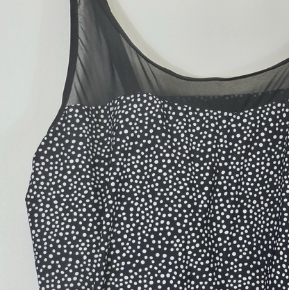 Meet.Curve Women's Swim Top | Black Polka Dot Mesh | XL (20-22) | New