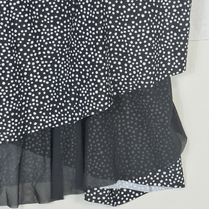 Meet.Curve Women's Swim Top | Black Polka Dot Mesh | XL (20-22) | New