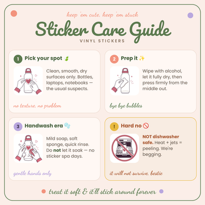 Sticker care guide