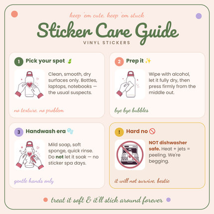 Sticker care guide