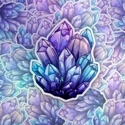 Crystal Cluster Rainbow Holographic Foil Vinyl Sticker