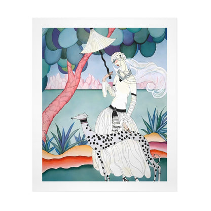 Gentle Companionship – Vintage Inspired Lady & Dog Portrait Canvas Wall Art Print 20" x 24" (50 x 60cm)