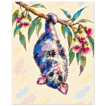 Possum Painted Australian Animal Fine Art Poster 20x25 cm 8x10″