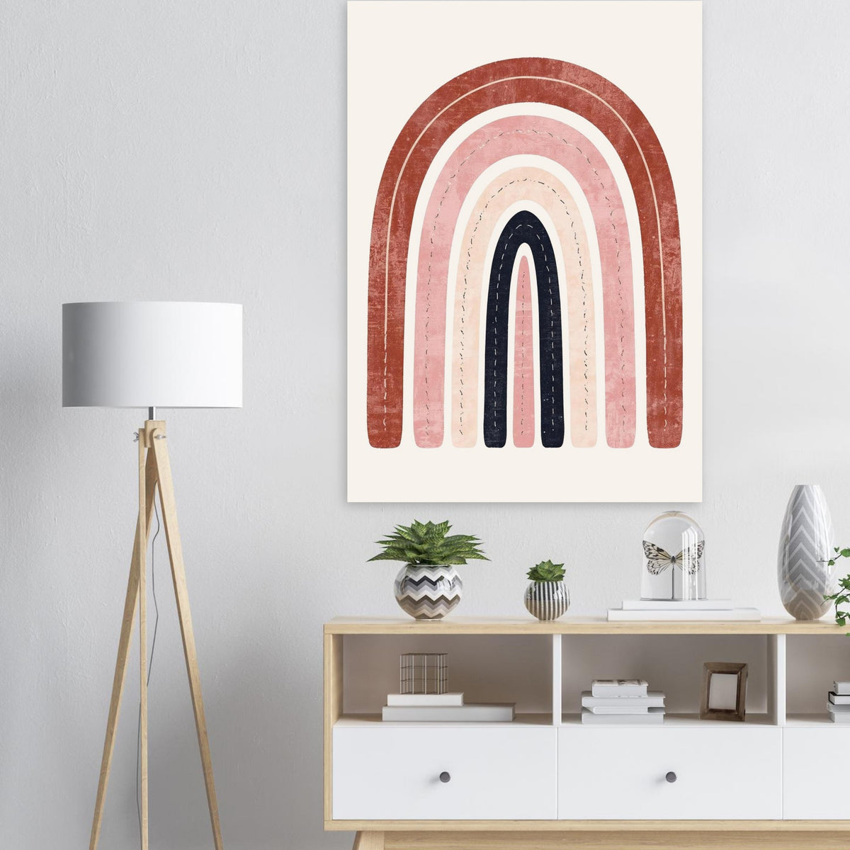 Boho Rainbow Serenity Fine Art Poster - Modern Earthy Nursery Decor & Art Print