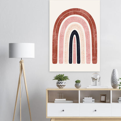 Boho Rainbow Serenity Fine Art Poster - Modern Earthy Nursery Decor & Art Print