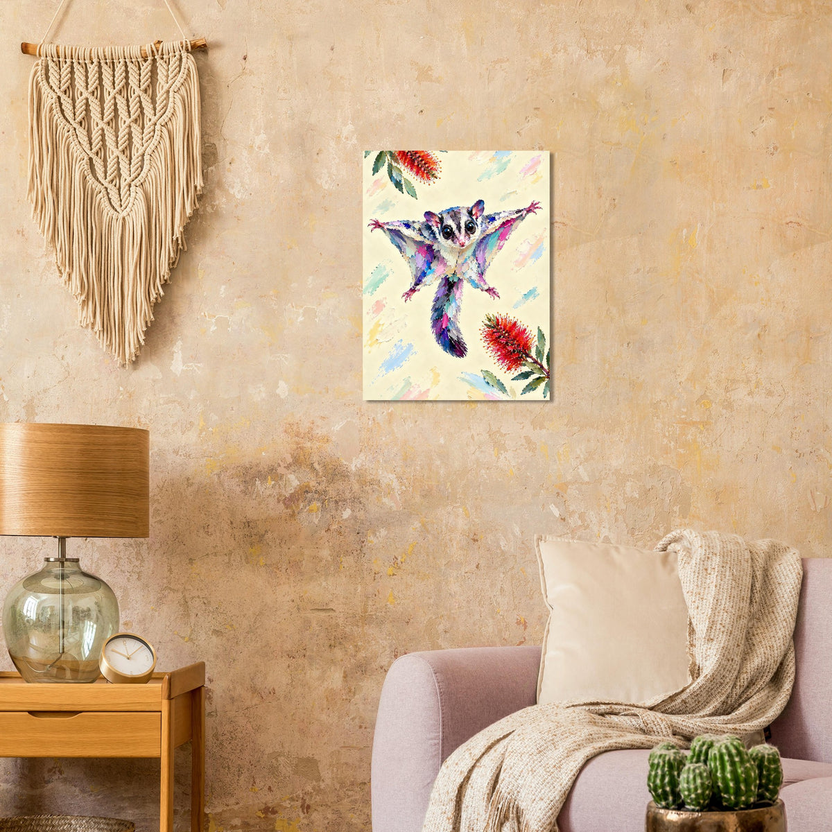 Sugar Glider Painted Australian Animal Fine Art Poster