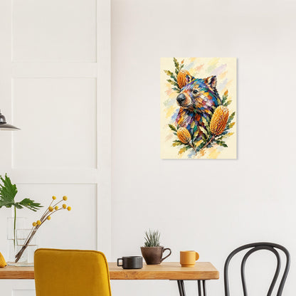 Wombat Painted Australian Animal Fine Art Poster
