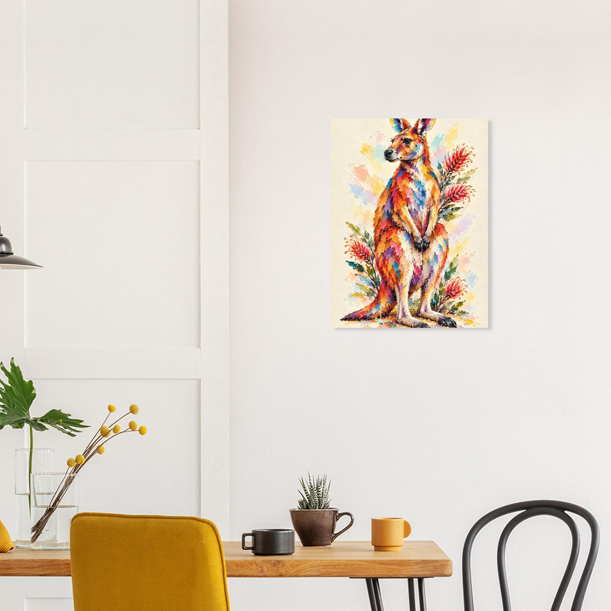 Kangaroo Painted Australian Animal Fine Art Poster
