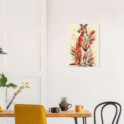 Kangaroo Painted Australian Animal Fine Art Poster