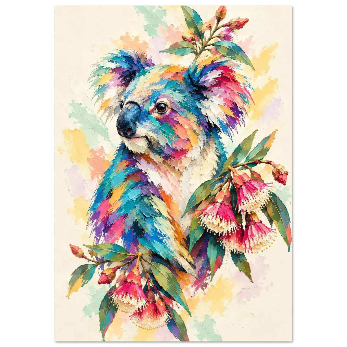 Koala Painted Australian Animal Fine Art Poster A3 (29.7 x 42 cm)