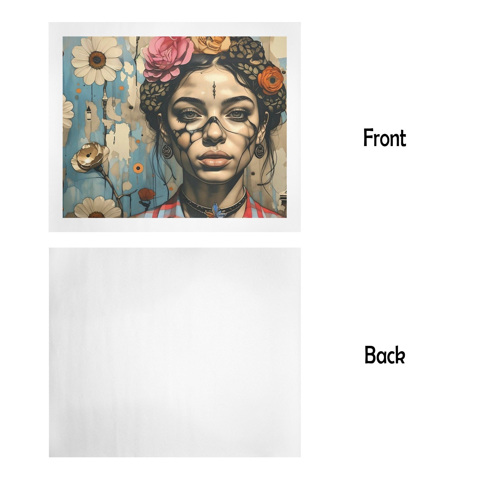 Blooming Reverie – Floral Crown Portrait Canvas Wall Art Print