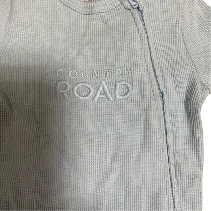 Amare Tutto light blue waffle knit Country Road baby one piece with a side zipper closure
