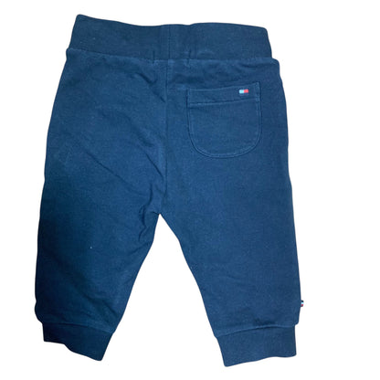 Amare Tutto navy blue cotton tracksuit bottoms with a back pocket and small flag logo detail