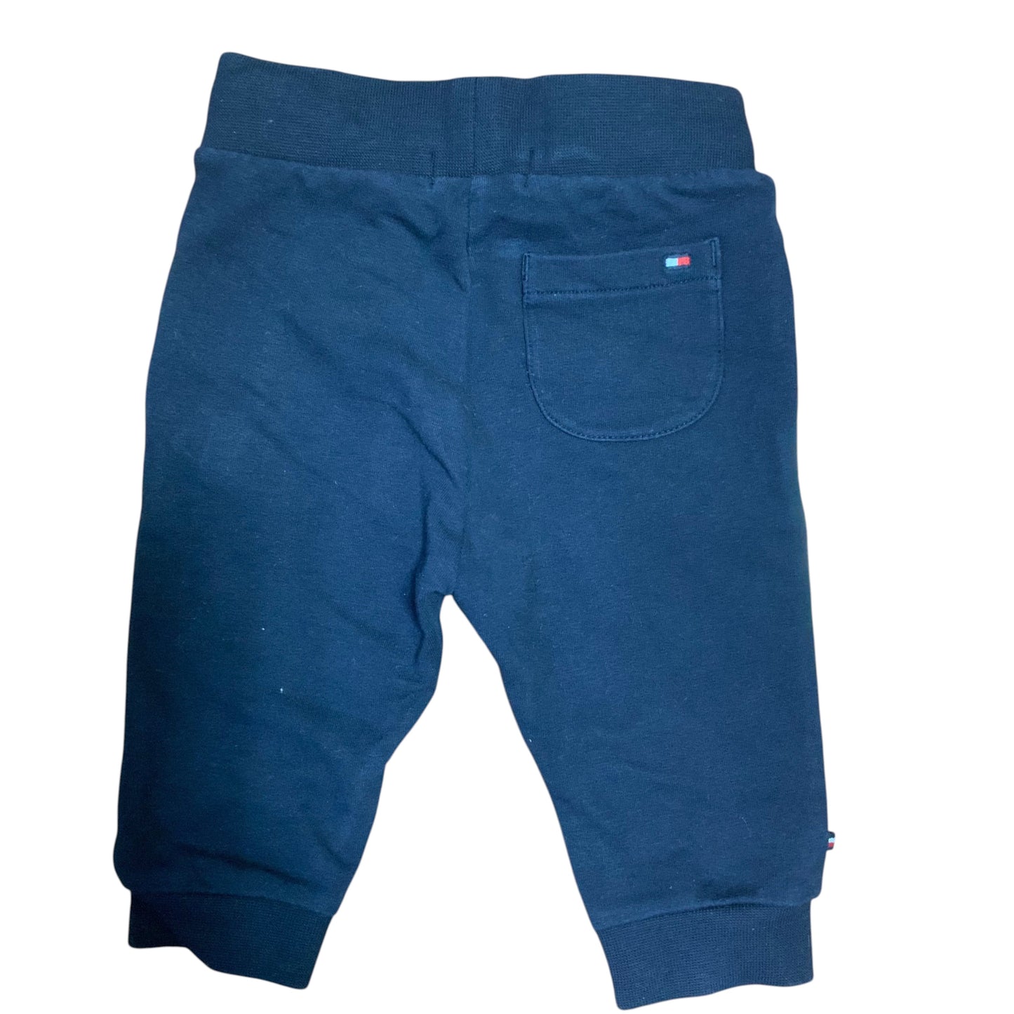 Amare Tutto navy blue cotton tracksuit bottoms for toddlers with a back pocket and small logo detail