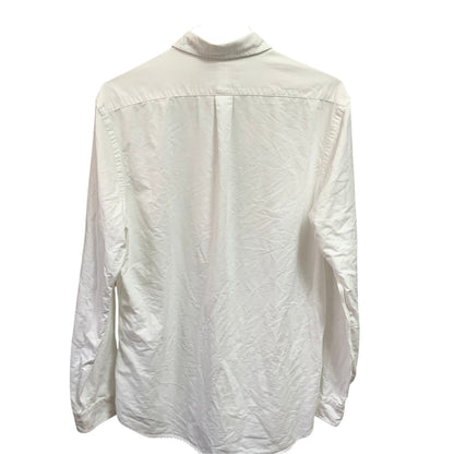 Amare Tutto white long-sleeve button-down shirt viewed from the back, featuring a classic collar and yoke detail.