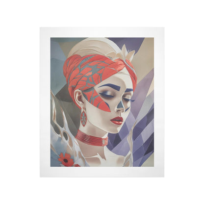 Midnight Bloom – Abstract Floral Portrait Canvas Wall Art Print 16"x20" (40 x 50cm)