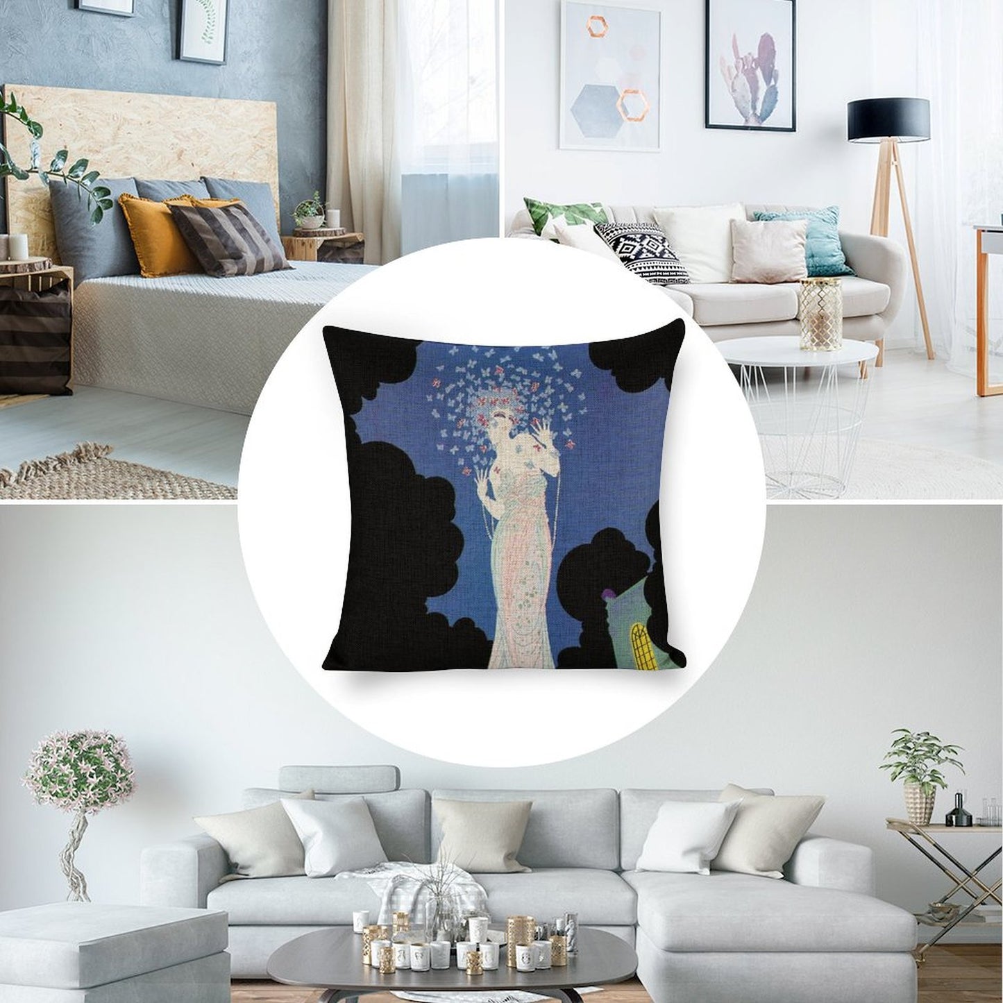 Ms Vogue Linen Double Sided Throw Pillow Cushion Cover | 45×45 cm